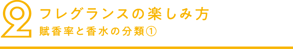 2.フレグランスの楽しみ方 賦香率と香水の分類①