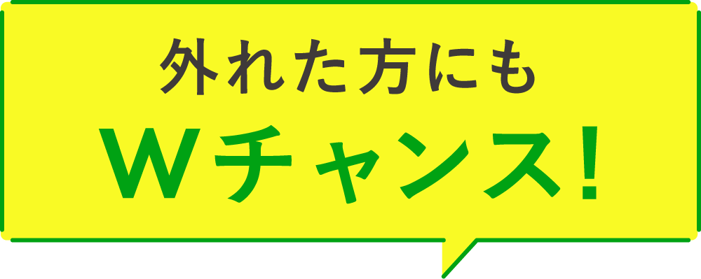 外れた方にもWチャンス!
