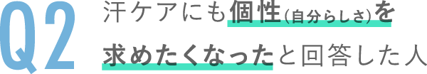 Q2.汗ケアにも個性(自分らしさ)を求めたくなったと回答した人
